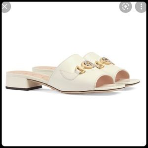 Gucci Zumi Leather Logo Slide Sandal